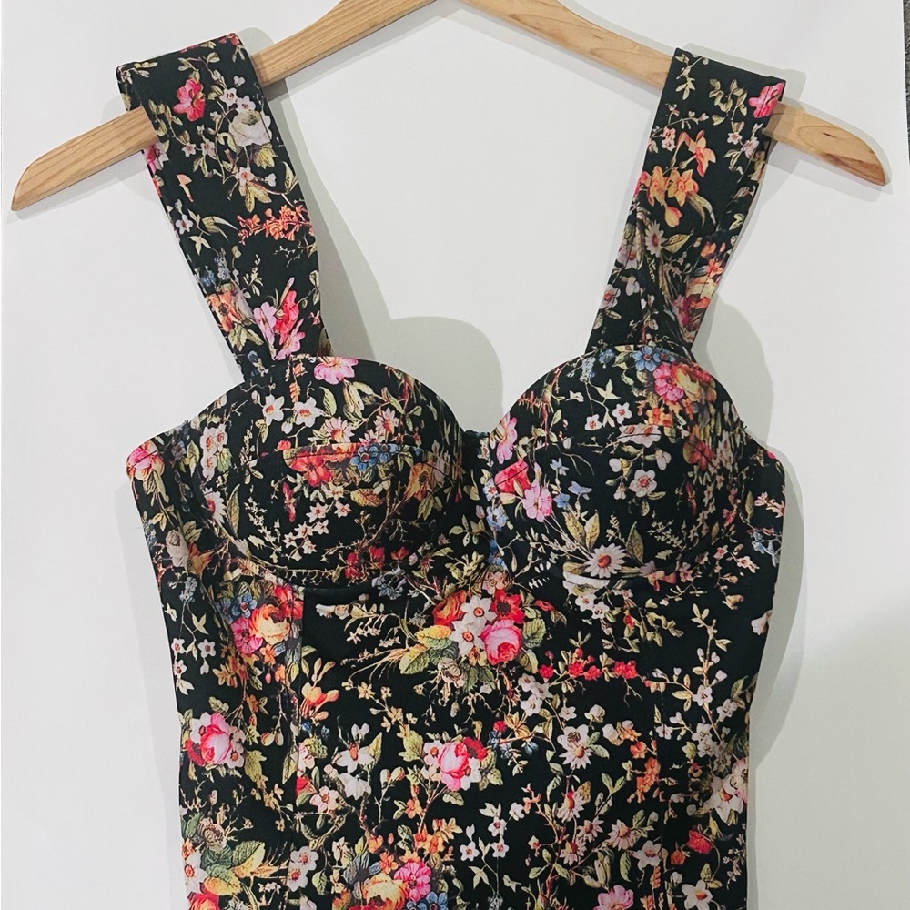 Pinina & Romero Women’s Floral Patterned Black Corset Top